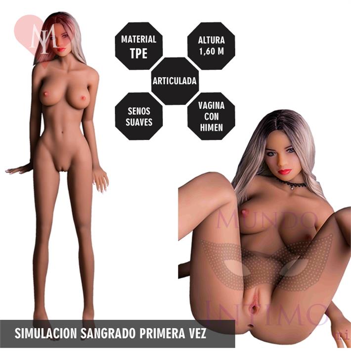  Muñeca Realista TPE 160cm - Virginidad, Senos de Gel y Sensación Húmeda 