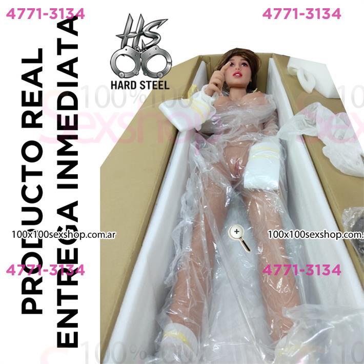 Muñeca Silicona 160cm Ultrarealista -(Sangrado Virginal, Senos de Silicona Suave + Sensación Húmeda)