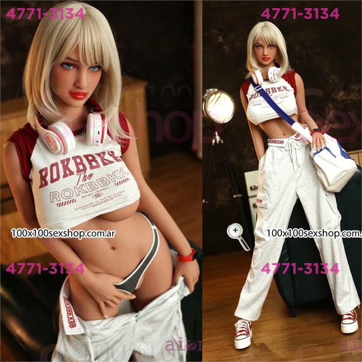 Muñeca Realista TPE 160 cm con Himen, Senos Suaves y Partículas de Humedad