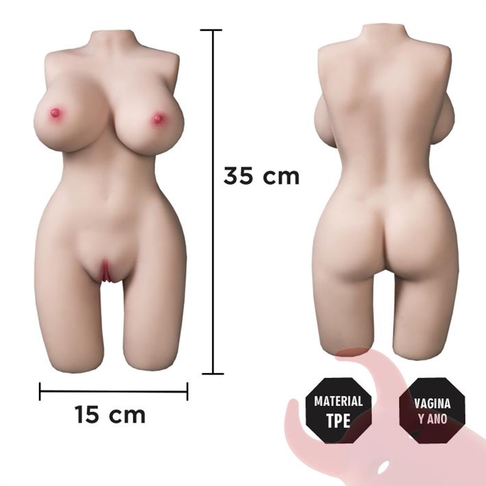  Torso Realista TPE con Senos Suaves y Vagina Hiper Realista 