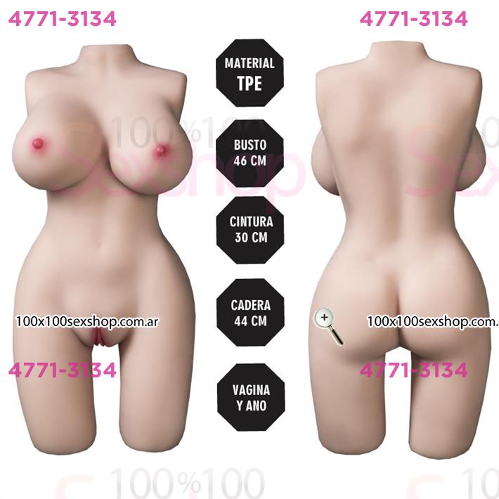 Cód: CA SS-LE-62013 - Torso Realista TPE con Senos Suaves y Vagina Hiper Realista - $ 160000
