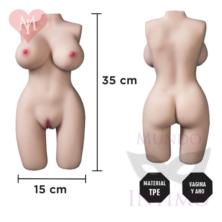  Torso Realista TPE con Senos Suaves y Vagina Hiper Realista 