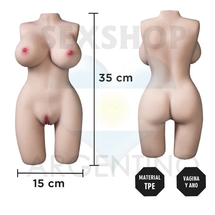 Torso Realista TPE con Senos Suaves y Vagina Hiper Realista
