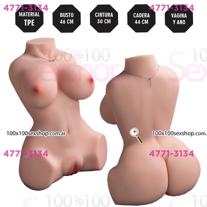 Cód: CA SS-LE-62014 - Torso Realista TPE con Vagina Hiper Realista y Senos Suaves - $ 389000