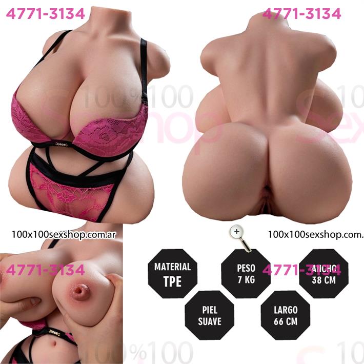 Medio Cuerpo Deluxe 7 KG Con senos realistas y textura Unica