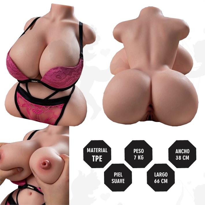 Medio Cuerpo Deluxe 7 KG Con senos realistas y textura Unica