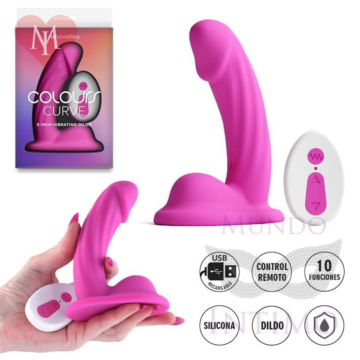 Dildo Vibrador Curvo Colours: diseño flexible y control remoto