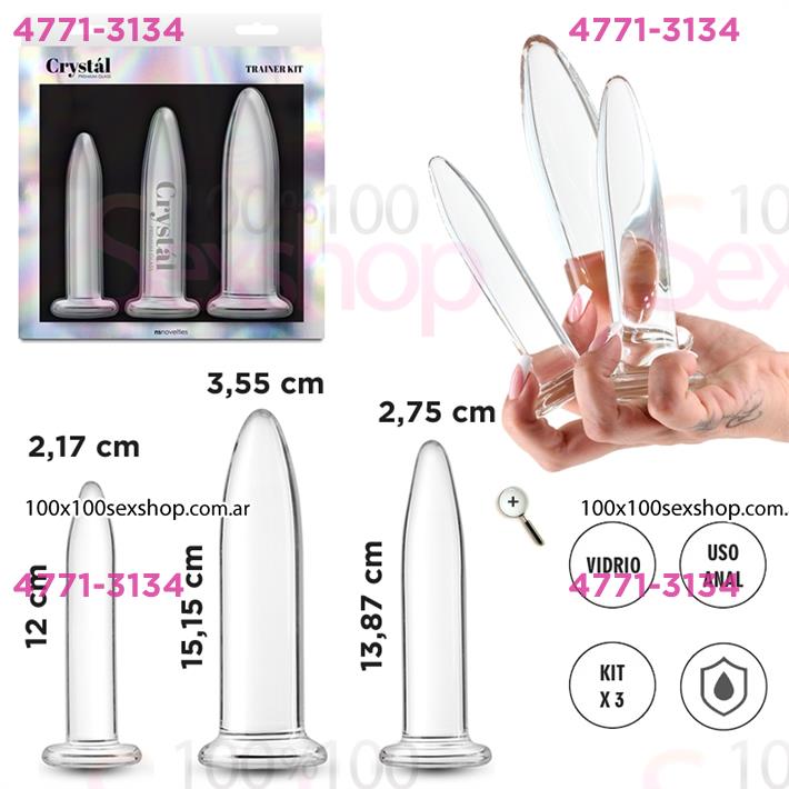 Cód: CA SS-NO-0700-21 - Kit 3 dilatadores anales de vidrio transparentes - $ 85000
