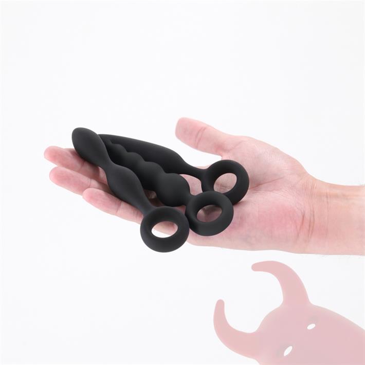 Kit de 3 dilatadores anales de silicona Slip, Slide y Slim