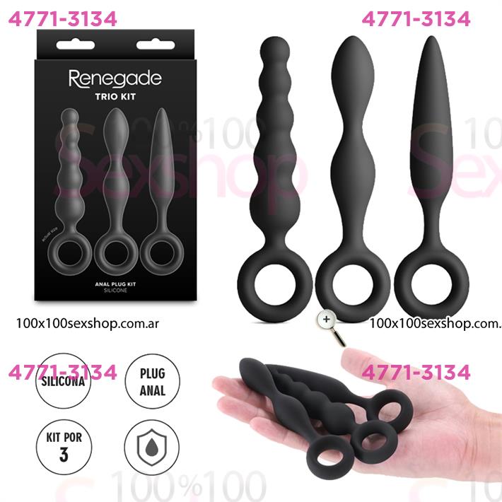 Cód: CA SS-NO-1166-03 - Kit de 3 dilatadores anales de silicona Slip, Slide y Slim - $ 40900