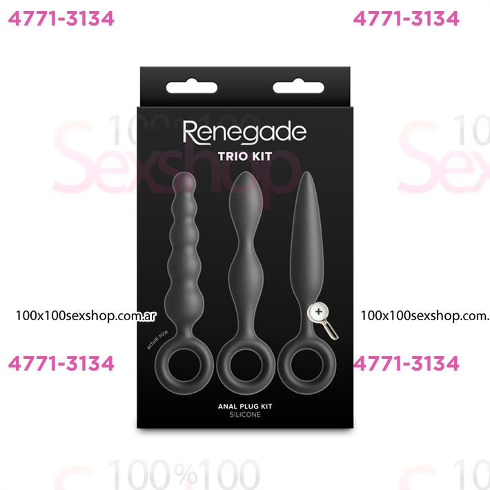 Kit de 3 dilatadores anales de silicona Slip, Slide y Slim