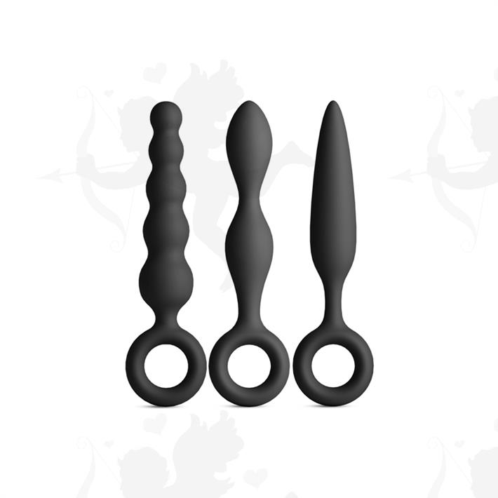 Kit de 3 dilatadores anales de silicona Slip, Slide y Slim