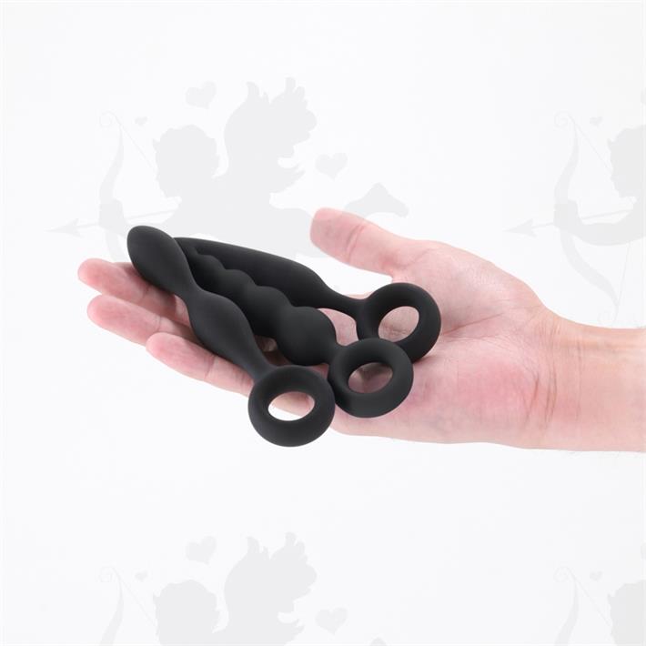 Kit de 3 dilatadores anales de silicona Slip, Slide y Slim