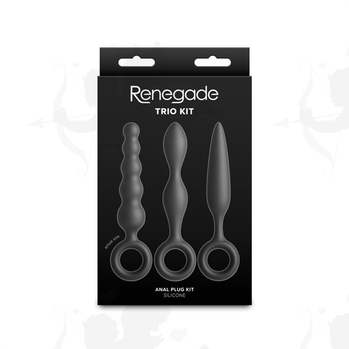 Kit de 3 dilatadores anales de silicona Slip, Slide y Slim