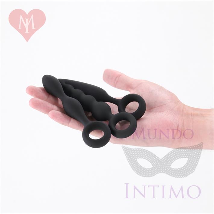 Kit de 3 dilatadores anales de silicona Slip, Slide y Slim