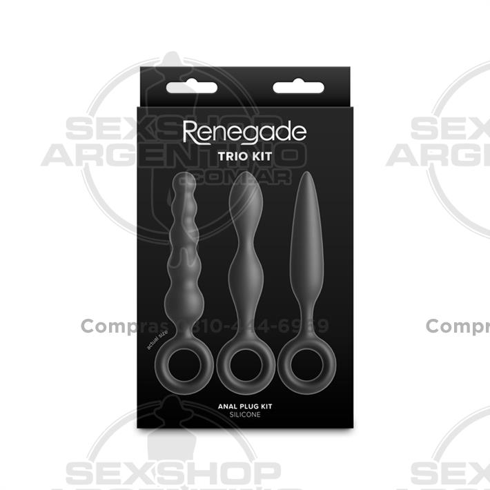 Kit de 3 dilatadores anales de silicona Slip, Slide y Slim