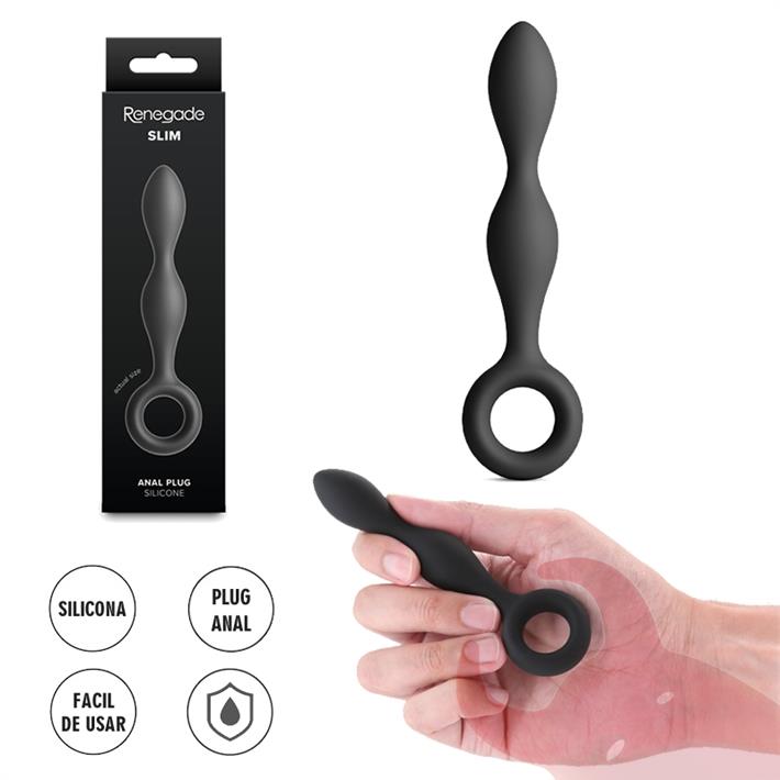 Slim dilatador anal de silicona con anillo extractor