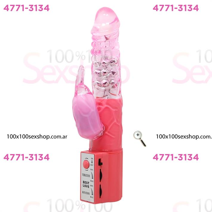 Cód: CA SS-PL-004101 - Vibrador rotativo con estimulador de clitoris con velocidad regulable - $ 59600