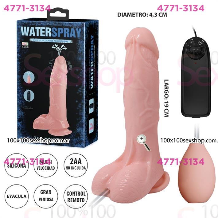 Dildo con sopapa, vibracion y spary de liquido