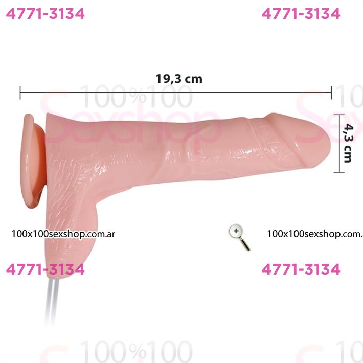 Dildo con sopapa, vibracion y spary de liquido