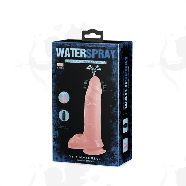 Dildo con sopapa, vibracion y spary de liquido