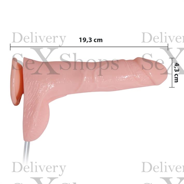 Dildo con sopapa, vibracion y spary de liquido