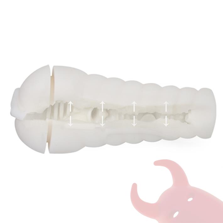 Vagina en envase con agarre y soporte para auriculares