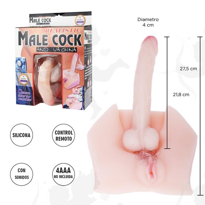 Vagina mas dildo de silicona con distintas vibraciones