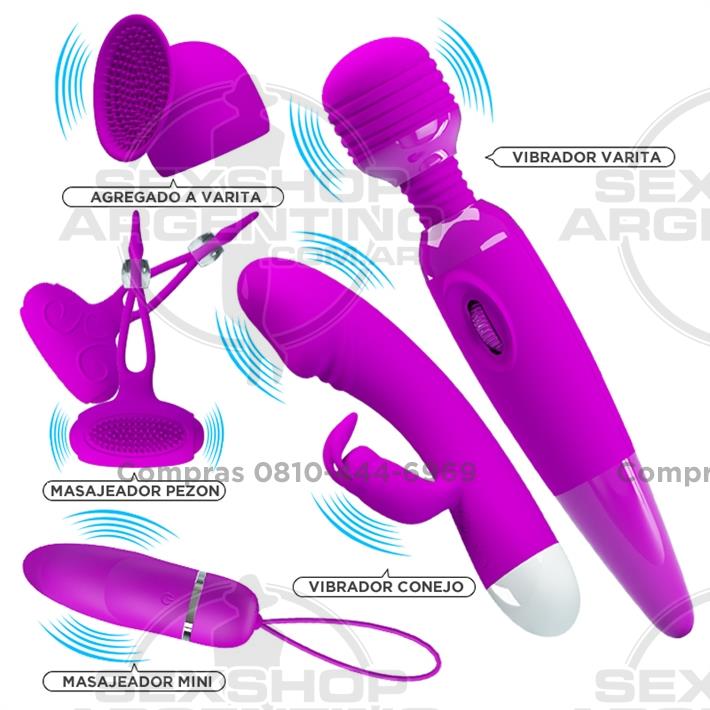  - Kit de 4 vibradores: microfono, bala, punto G y Pezoneras