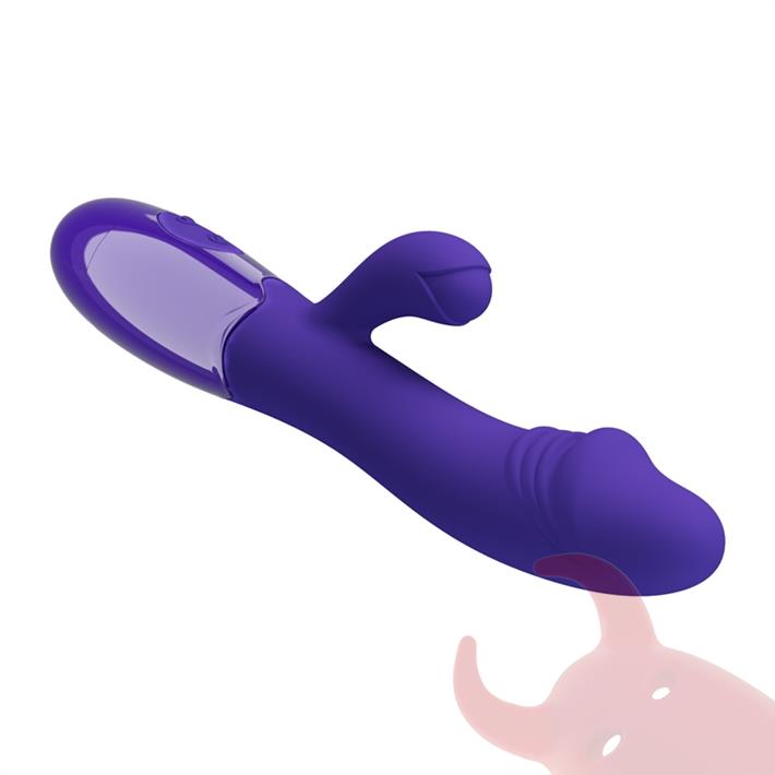 Vibrador con estimulador de clitoris, con 30 funciones y carga USB