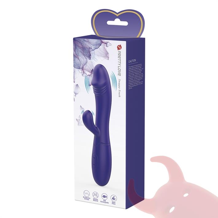 Vibrador con estimulador de clitoris, con 30 funciones y carga USB