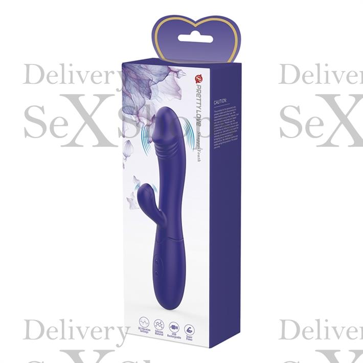 Vibrador con estimulador de clitoris, con 30 funciones y carga USB