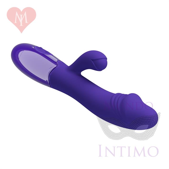 Vibrador con estimulador de clitoris, con 30 funciones y carga USB