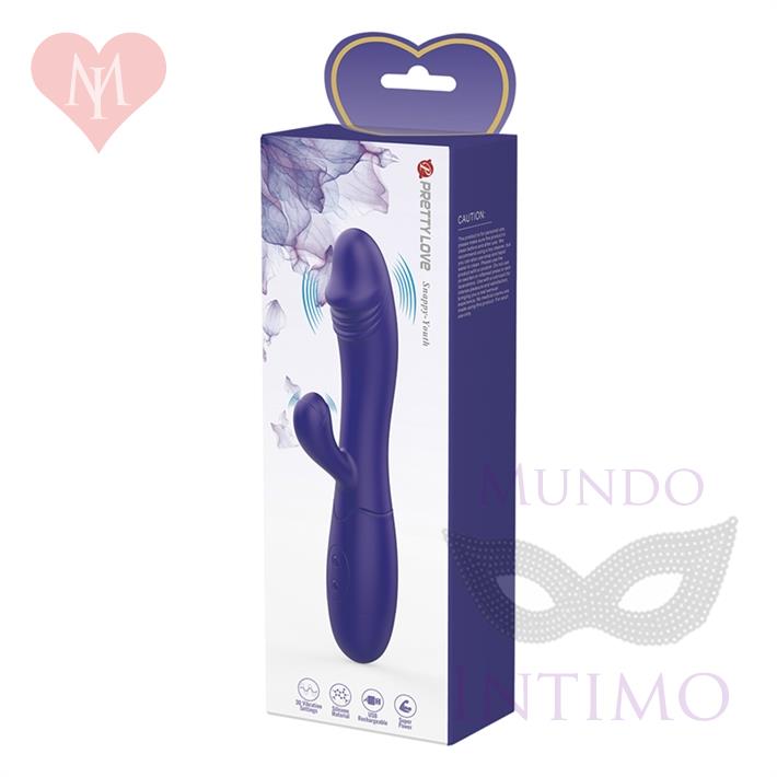 Vibrador con estimulador de clitoris, con 30 funciones y carga USB