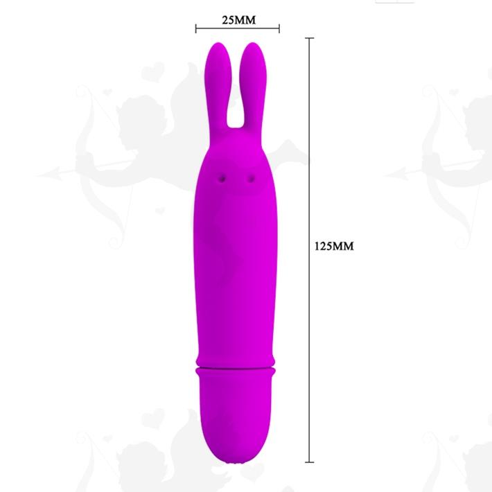 Vibrador vaginal con 10 velocidades y forma de conejo