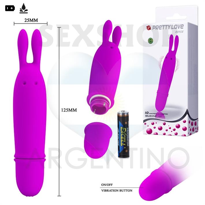 Masajeador vaginal con 10 formas de vibracion con forma de conejo