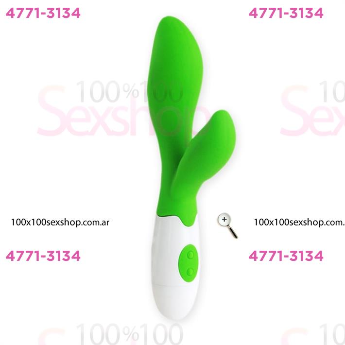 Cód: CA SS-PL-014217 - Vibrador con estimulacion clitorial de suave textura - $ 51300