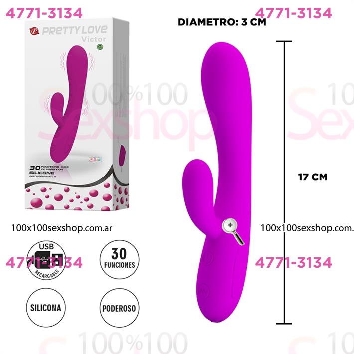 Masajeador de punto G y clitoris con carga USB