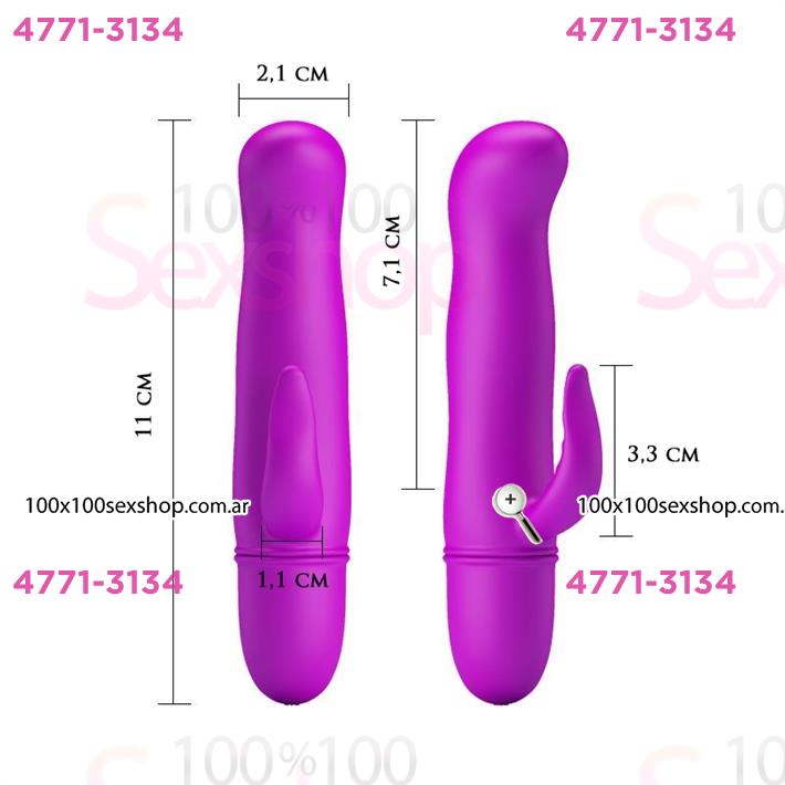 Cód: CA SS-PL-014291 - Vibrador estimulador con masajeador de clitoris - $ 28100