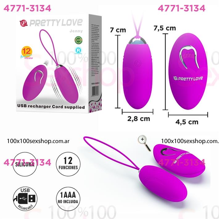 Cód: CA SS-PL-014362W-9 - Bala vibradora Jenny con 12 modos de vibracion y carga USB Jenny - $ 91300