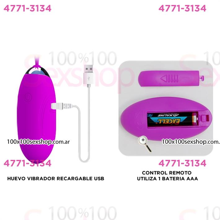 Bala vibradora Jenny con 12 modos de vibracion y carga USB Jenny