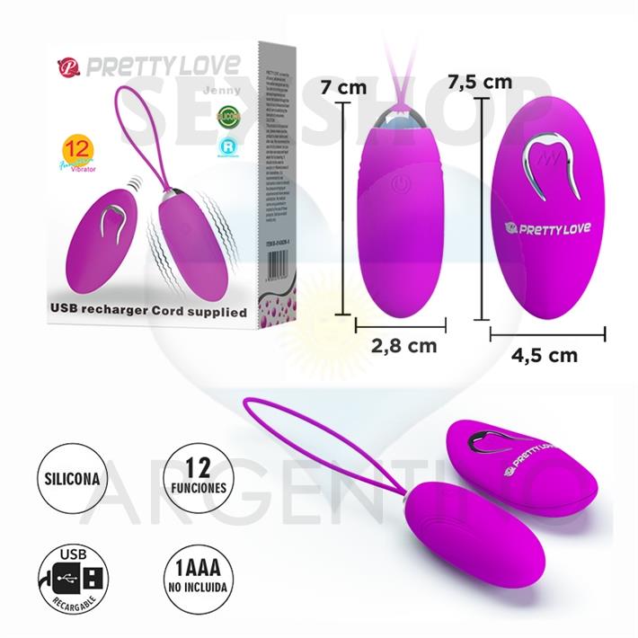 Bala vibradora Jenny con 12 modos de vibracion y carga USB Jenny