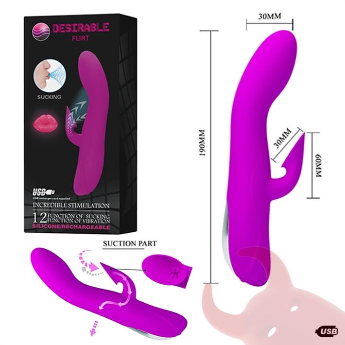  Vibrador con succionador de clitoris. Recargable USB 