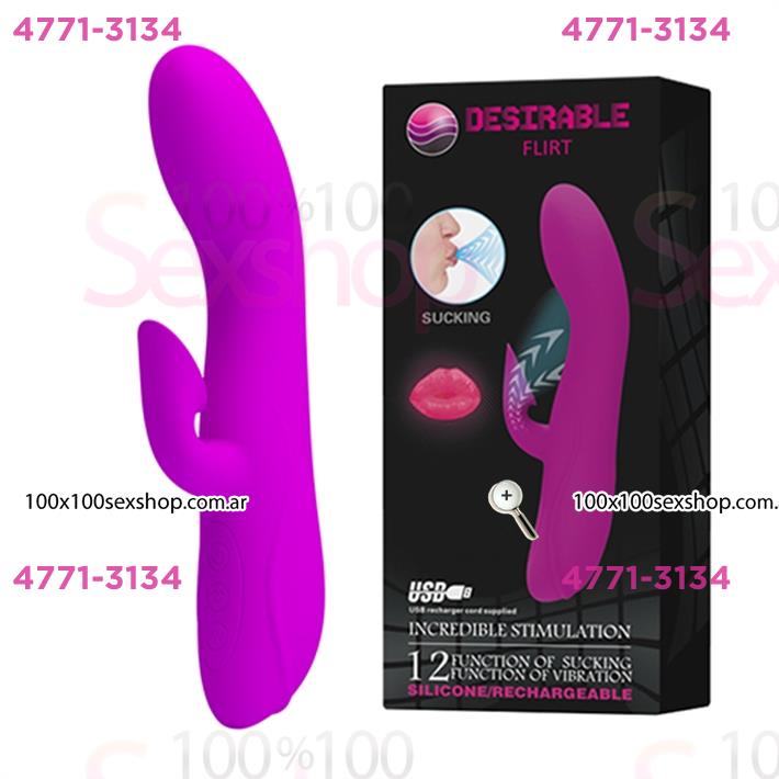Cód: CA SS-PL-014395 - Vibrador con succionador de clitoris. Recargable USB - $ 75700