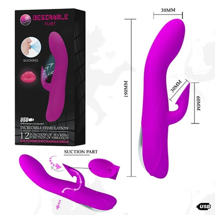 Cód: SS-PL-014395 - Vibrador con succionador de clitoris. Recargable USB - $ 54600