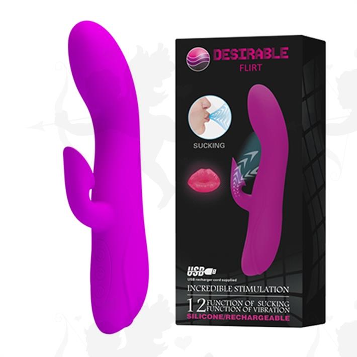 Cód: SS-PL-014395 - Vibrador con succionador de clitoris. Recargable USB - $ 31530