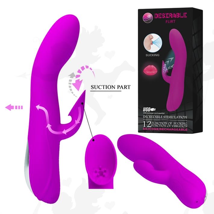 Vibrador con succionador de clitoris. Recargable USB