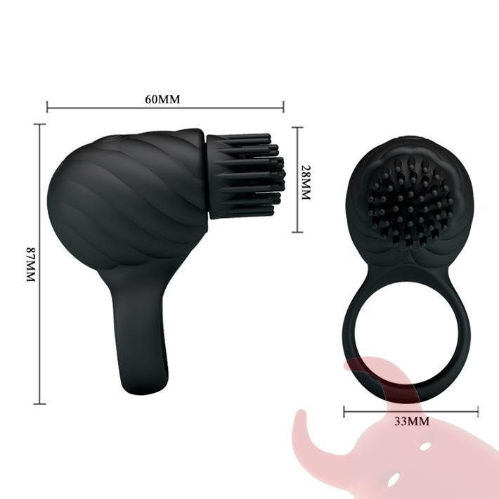 Anillo con estimulador de clitoris rotativo y carga USB