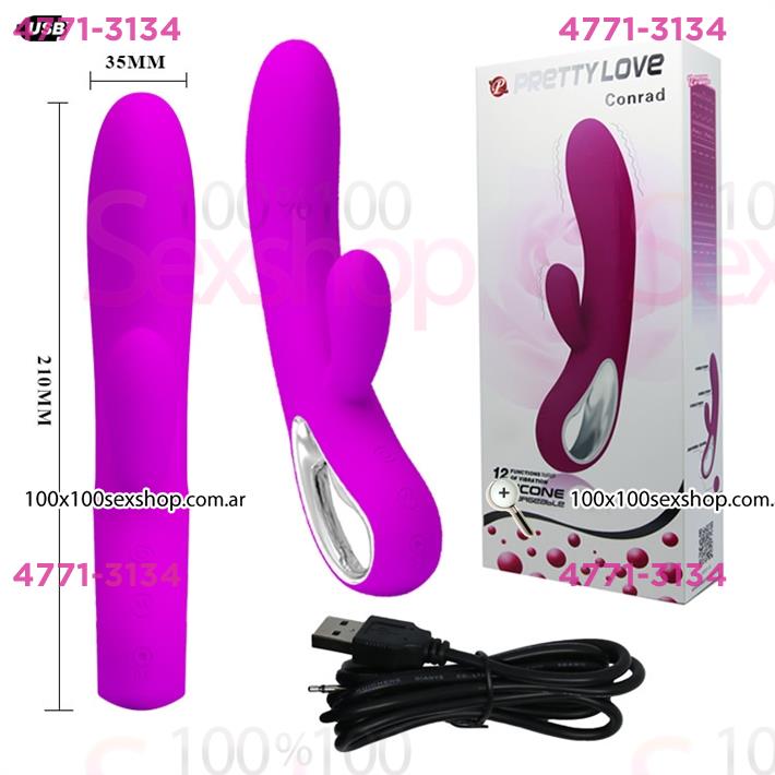 Cód: CA SS-PL-014413 - Vibrador con estimulador del clitoris y caga USB - $ 76000