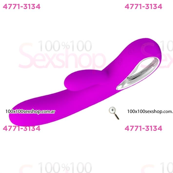 Vibrador con estimulador del clitoris y caga USB